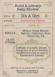 Library Card Baby Shower Invitations In 2021 Storybook Baby Shower Baby Shower Invites For Girl Baby Shower Invitations