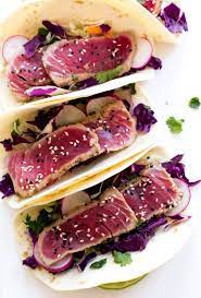 Ahi Tuna Tacos Ready In 20 Minutes Chef Savvy Recipe Tuna Tacos Tuna Tacos Recipe Ahi Tuna