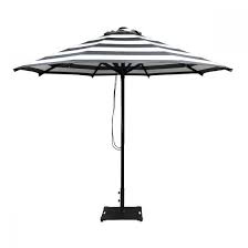 Black And White Striped Outdoor Umbrella Sunranger Soho Cafe Market Umbrella In 2020 Market Umbrella Soho Cafe Umbrella