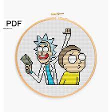 Free geeky cross stitch patterns and reviews. Cross Stitch Pattern Rick And Morty Modern Cross Stitch Etsy In 2021 Modern Cross Stitch Stitch Patterns Cross Stitch Hoop