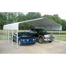 Versatube 20 Ft W X 20 Ft L X 10 Ft H Steel Carport With Truss Bracing Cm220200100 The Home Depot Steel Carports Metal Carports Carport Designs