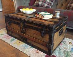 Antique Steamer Trunk Blanket Chest Coffee Table Pine Travel Toy Storage Box Coffee Table Trunk Chest Coffee Table Steamer Trunk Coffee Table