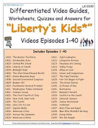 A Liberty S Kids Episodes 01 40 Worksheet Answer Sheet Two Quizzes Lk0140 290 Pages Episodes 1 Liberty Kids Quizzes And Answers Science Worksheets