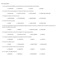 Write your answer on the space provided forrto1. Music Unit 2 Grade 9