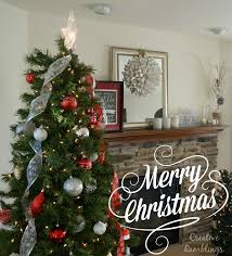 A red christmas tree would look perfect in a silver and red theme. Christmas Tree And Mantle Creative Ramblings
