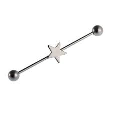 The industrial piercing actually consists of two piercings in one. Our Industrial Piercing Steel Titanium Coated Black With Heart Decora