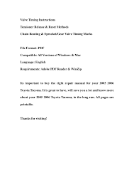This is the complete official full factory service repair manual for the toyota tacoma. 2005 2006 Toyota Tacoma Service Repair Workshop Manual Download