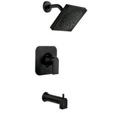 Moen Genta Single Handle 1 Spray Tub And Shower Faucet In Matte Black Valve Included 82760bl The Home Depot Tub And Shower Faucets Shower Tub Shower Faucet