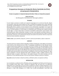 PDF) Ocupaciones humanas en Andacollo (Norte Semiárido de Chile): una  propuesta interpretativa