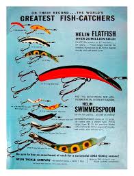 print ad for helin tackle 1962 flatfish and swimmerspoon