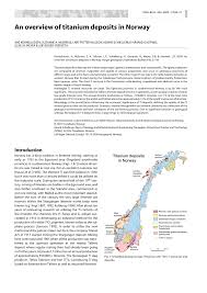 Frykter å ende opp som tilskuer til gruvedrift: Pdf An Overview Of Titanium Deposits In Norway