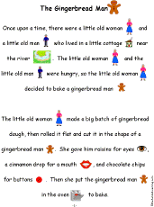 The ginger bread man is a fairy tale about a ginger bread man's escape from being eaten by many different people and where he finally ends up when the tale is done. The Gingerbread Man Story Enchantedlearning Com