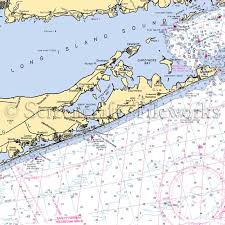 New York Hamptons Long Island Sound Nautical Chart Decor
