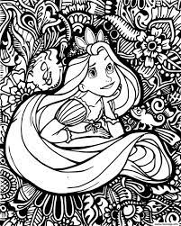 Coloriage Mandala Disney Princesse Raiponce En Reflexion Dessin Raiponce à  imprimer