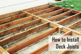How To Install Deck Joists Deck Footings Building A Deck Concrete Deck