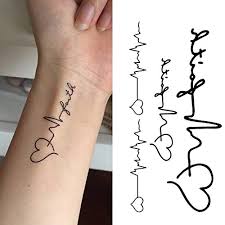 It shows that how much a life matters to you. Amazon Com Oottati Small Cute Temporary Tattoo Love Heartbeat Set Of 2 Beauty