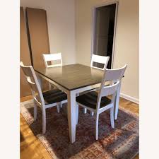 The elevated height of pub and bistro dining tables and chairs can add a completely new quality of dimension and balance to a kitchen, kitchenette, or even the dining room. Bob S Blake Gray White 7 Piece Dining Set Aptdeco