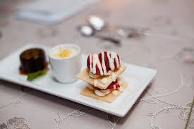First course, a main course, and dessert. Rachel And Paul S Custom Dessert Trio Daniel Et Daniel