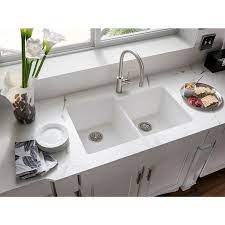 Check spelling or type a new query. Quartz Classic 33 L X 21 W Double Basin Undermount Kitchen Sink Undermount Kitchen Sinks White Kitchen Sink Double Kitchen Sink