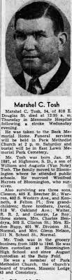 Obituary for Marshel C. Tosh (Aged 54)