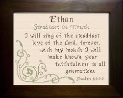 Ethan Name Blessings Personalized Cross Stitch Design Cross Stitch Personalized Cross Names With Meaning