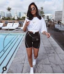 Black Biker Shorts Outfit Pinterest Pinterest Sofiehomb Fashion Womens Summer Fashion Outfits Short Outfits