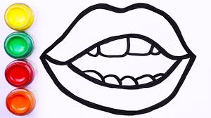 Lips Coloring And Drawing For Kids Toddlers Coloring With Learn Color Drawing For Kids Learning Colors Lip Colors