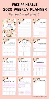 Free Printable Weekly Planner 2020 So Beautiful In Florals In 2020 Weekly Planner Free Printable Planner Printables Free Weekly Planner Printable