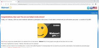One such message read, walmart $1,000 gift card for the first 1000 users to go to link and enter code 2938.. How To Remove 1000 Walmart Gift Card Pop Up Ads Survey Scam