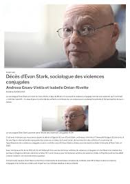 PDF) Décès d'Evan Stark, sociologue des violences conjugales