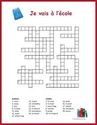 French School Vocabulary Crossword Puzzle In 2020 French Worksheets Learn French French Flashcards