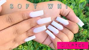 500pc coffin tips nails manicure long square false finger tips fake nail acrylic. Acrylic Nails Tutorial White Coffin Sculpted Beginner Youtube
