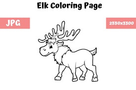 Free printable elk coloring pages. Coloring Book Page For Kids Elk Graphic By Mybeautifulfiles Creative Fabrica