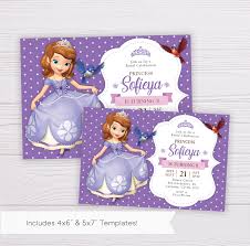 Sofia the first birthday party invites cards template printable editable instant. Sofia The First Birthday Invitation Template Dgtally