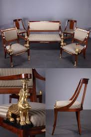 Mahogany Living Room Set In Return From Egypt Style Composed Of A Sofa Two Chairs And Two Armchairs The Wood Bronze Living Room Furniture Living Room Sets