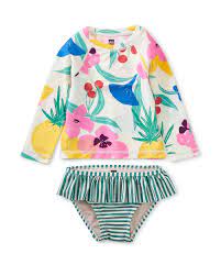 Tea Collection Rash Guard Baby Swim Set In Fruit Floral Little