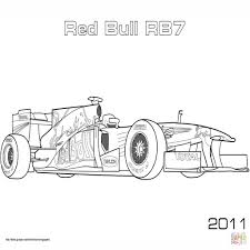 Red Bull Rb7 Formula 1 Car Coloring Pages Free Kleurplaten Thema