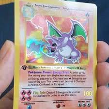 The 1st edition charizard has been setting massive records for close to a year. Custom A 3 Shiny Charizard Pokemon Card 1st Edition Shadowless Gameboy Heart Gold Soul Silver Version Holo 4 102 Reviews Online Pricecheck