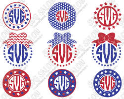 Download American Flag Fourth Of July Circle Monogram Chevron Stars Pattern Bow Custom Diy Vinyl Shirt Decal