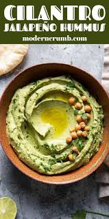 Cilantro Jalapeno Hummus Easy Homemade Recipe Modern Crumb Recipe Cilantro Jalapeno Hummus Hummus Recipe Homemade Jalapeno Hummus