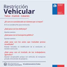 La restricción vehicular está vigente de las 5:00 a las 22:00 horas en la ciudad de méxico, estado de méxico, tlaxcala, puebla, hidalgo y morelos. Nuevas Medidas Por Pandemia Autoridades Anuncian Restriccion Vehicular Para Curico Talca Y Linares Region Del Maule Vln Radio