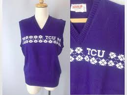 Vintage Tcu Sweater Vest Texas Sweater College Sports Sweater Horned Frog Sweater Sweater Vest Sweaters Sport Sweater