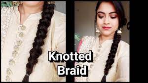 Knotted Braid Easy Indian Wedding Guest Hairstyle Party Hairstyle For Medium Long Hair Yout Hair Styles Wedding Guest Hairstyles Wedding Hairstyles Videos