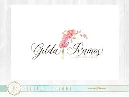 Orchid Logo Floral Logo Design Photography Logo Artisan Logo Boutique Logo Events Logo Florist Logo Watercolor Logo Floral Logo Design Floral Logo Florist Logo
