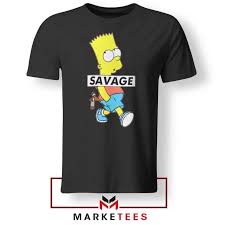 Bart Simpson Off White T Shirt Black Bart Simpson Savage Tee Shirt American Cartoon Tshirts S 3xl Apparel In 2020 American Shirts Tee Shirts T Shirt
