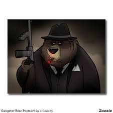 Gangsta bears with pistols vector illustrations. Gangster Bear Postcard Zazzle Com Au Bear Art Bear Cartoon Smokey The Bears