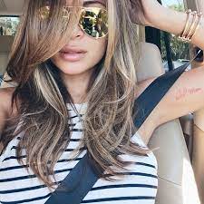 Brown Sugar Brunette With This Length I Like Her Medium Length Also Want To Add Longer Bangs In The Front Brown Blonde Hair Hair Styles Hair Lengths