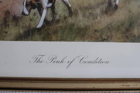 Vintage Lithograph of a British Fox Hunting Scene \"The Pink of Condition\" by George Wright