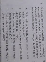 Penulisan alamat (dalam) surat diatur sebagai berikut : 1 Suhu Udara Di Suatu Kota Pada Musim Dingin 8mencapai 10 Derajat Celcius Di Bawah Nolcara Brainly Co Id