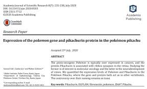 The iosr provides support and services to education professionals and researchers around world, especially those from the developing countries. Lu Chen Nobias On Twitter Oak Et Al Expression Of The Pokemon Gene And Pikachurin Protein In The Pokemon Pikachu Academia Journal Of Scientific Research 2020 Https T Co S3drrrympq Https T Co Gyi4idrbdv